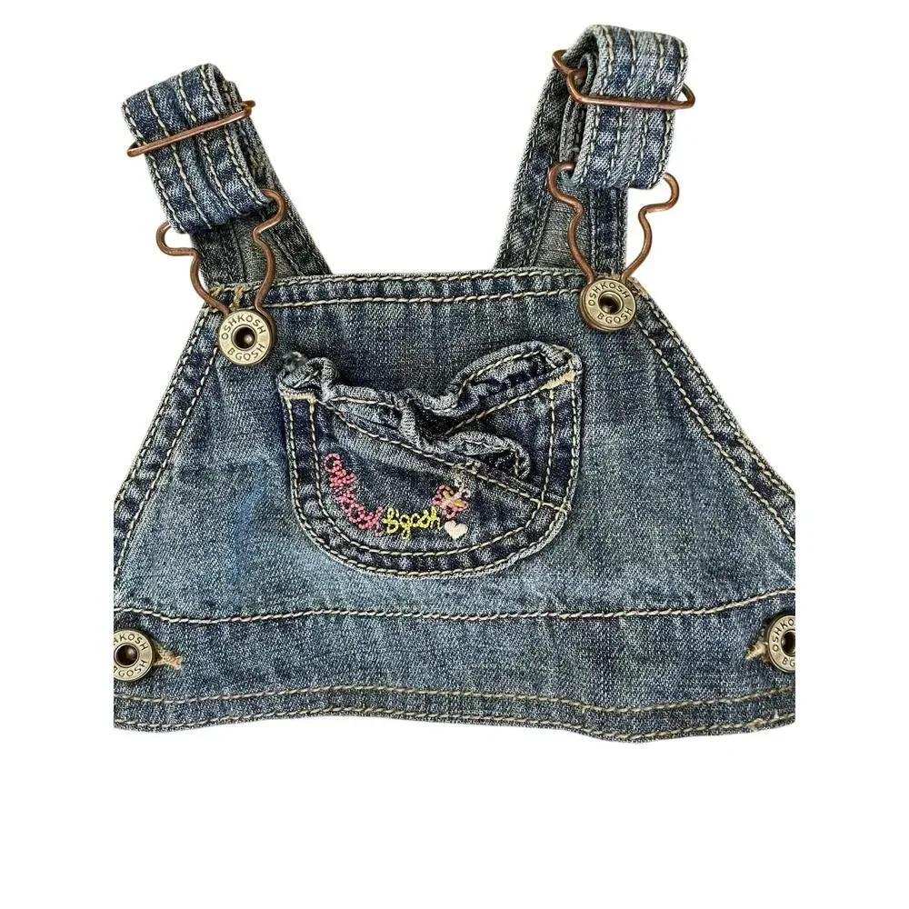 Carter’s Baby Girl Denim & Floral Tiered Ruffle Jumper Dress 9M